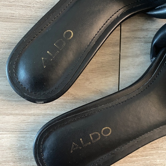 Aldo Goani Puffy Slide Square Toe Sandal Black Size 5 - Picture 5 of 13